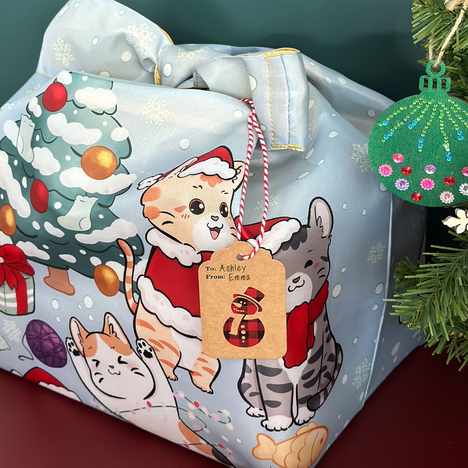 Wrapables Christmas Holiday AllyBag Collection Reusable Shopping Bag