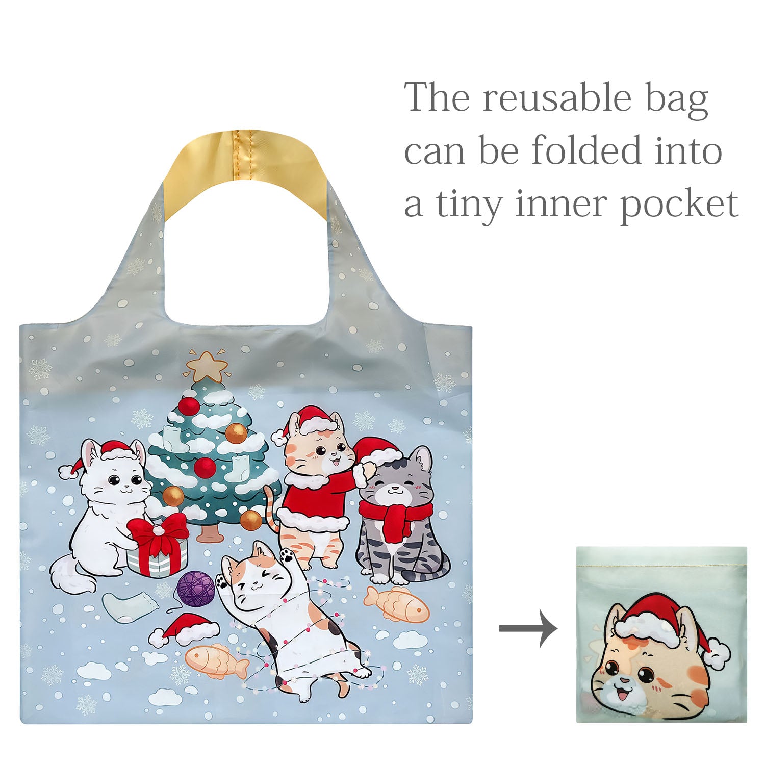 Wrapables Christmas Holiday AllyBag Collection Reusable Shopping Bag