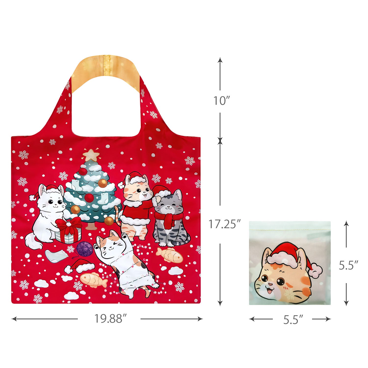 Wrapables Christmas Holiday AllyBag Collection Reusable Shopping Bag