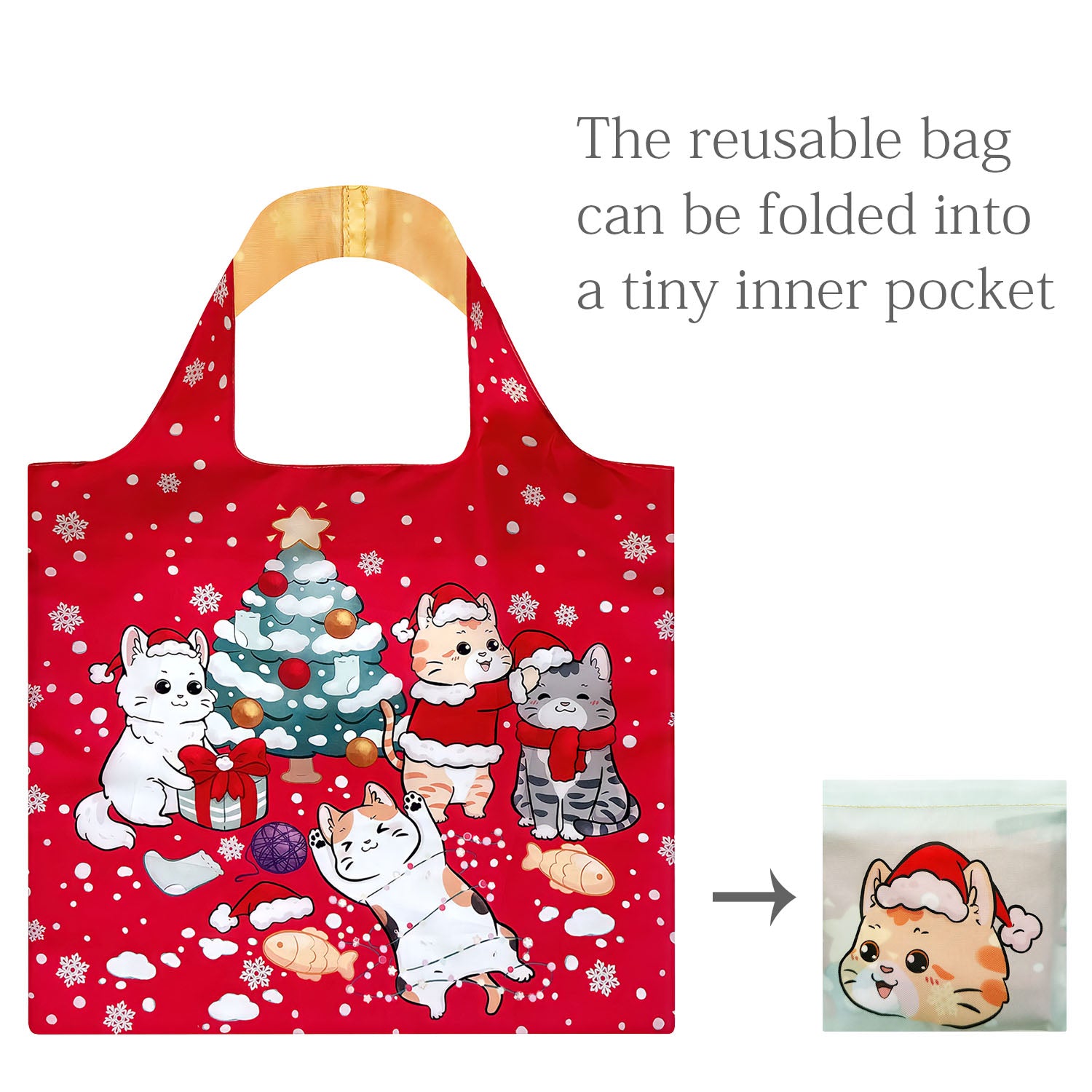 Wrapables Christmas Holiday AllyBag Collection Reusable Shopping Bag