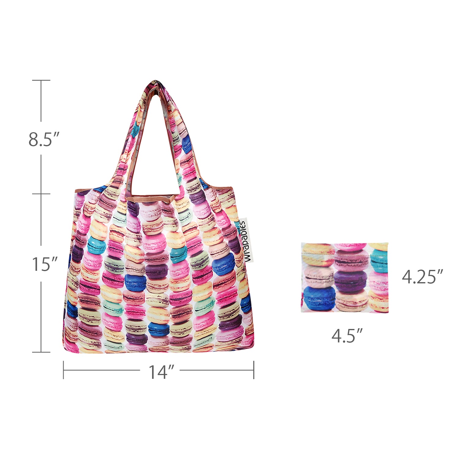 Wrapables Small Foldable Tote Nylon Reusable Grocery Bags