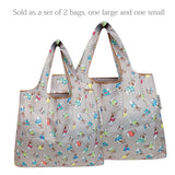 Wrapables Large & Small Foldable Tote Nylon Reusable Grocery Bags, Set of 4
