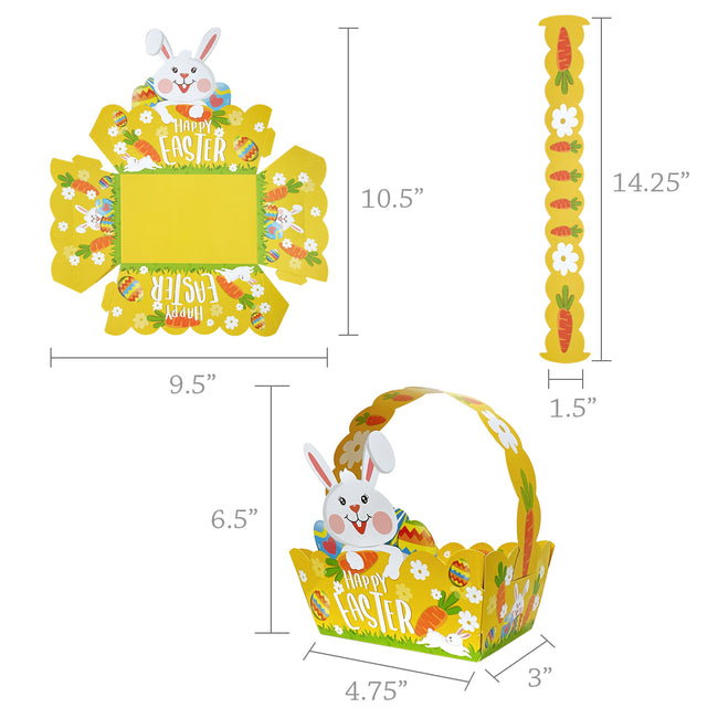 Wrapables Easter Gift Baskets with Handle, Treat Boxes for Eggs, Cookies and Candy
