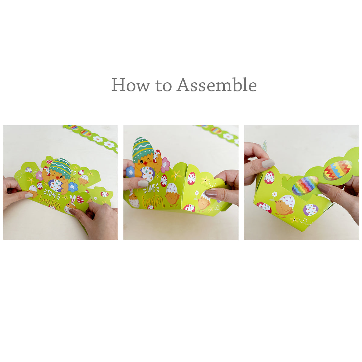 Wrapables Easter Gift Baskets with Handle, Treat Boxes for Eggs, Cookies and Candy