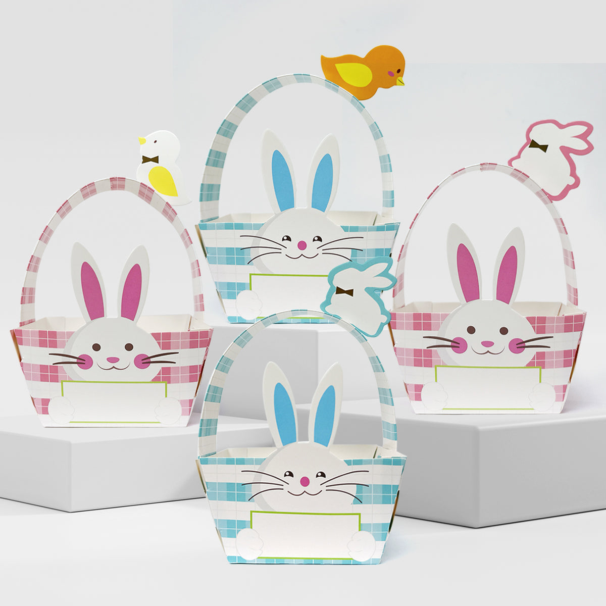Wrapables Easter Gift Baskets with Handle, Treat Boxes for Eggs, Cookies and Candy