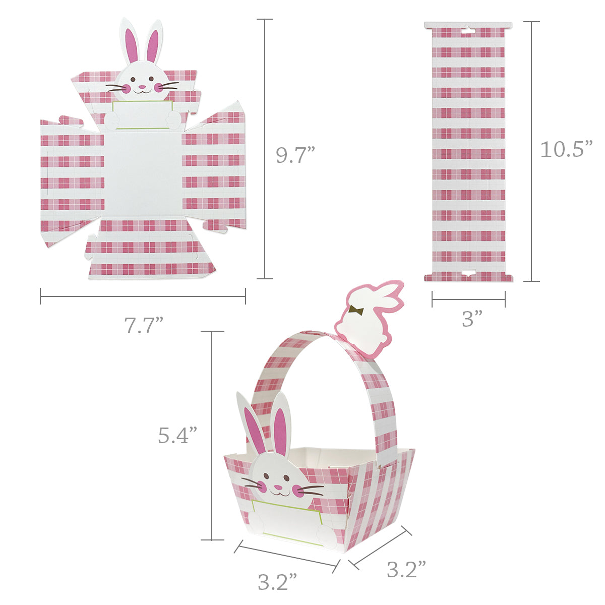 Wrapables Easter Gift Baskets with Handle, Treat Boxes for Eggs, Cookies and Candy