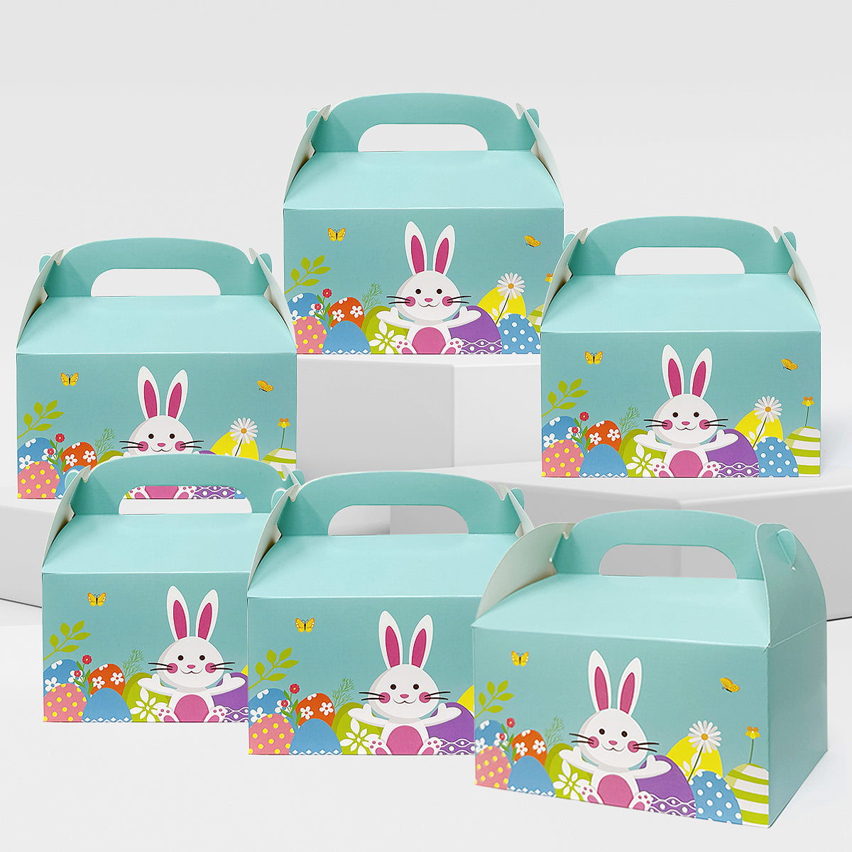 Wrapables Easter Gift Baskets with Handle, Treat Boxes for Eggs, Cookies and Candy