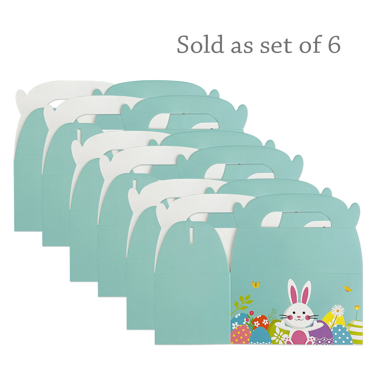 Wrapables Easter Gift Baskets with Handle, Treat Boxes for Eggs, Cookies and Candy