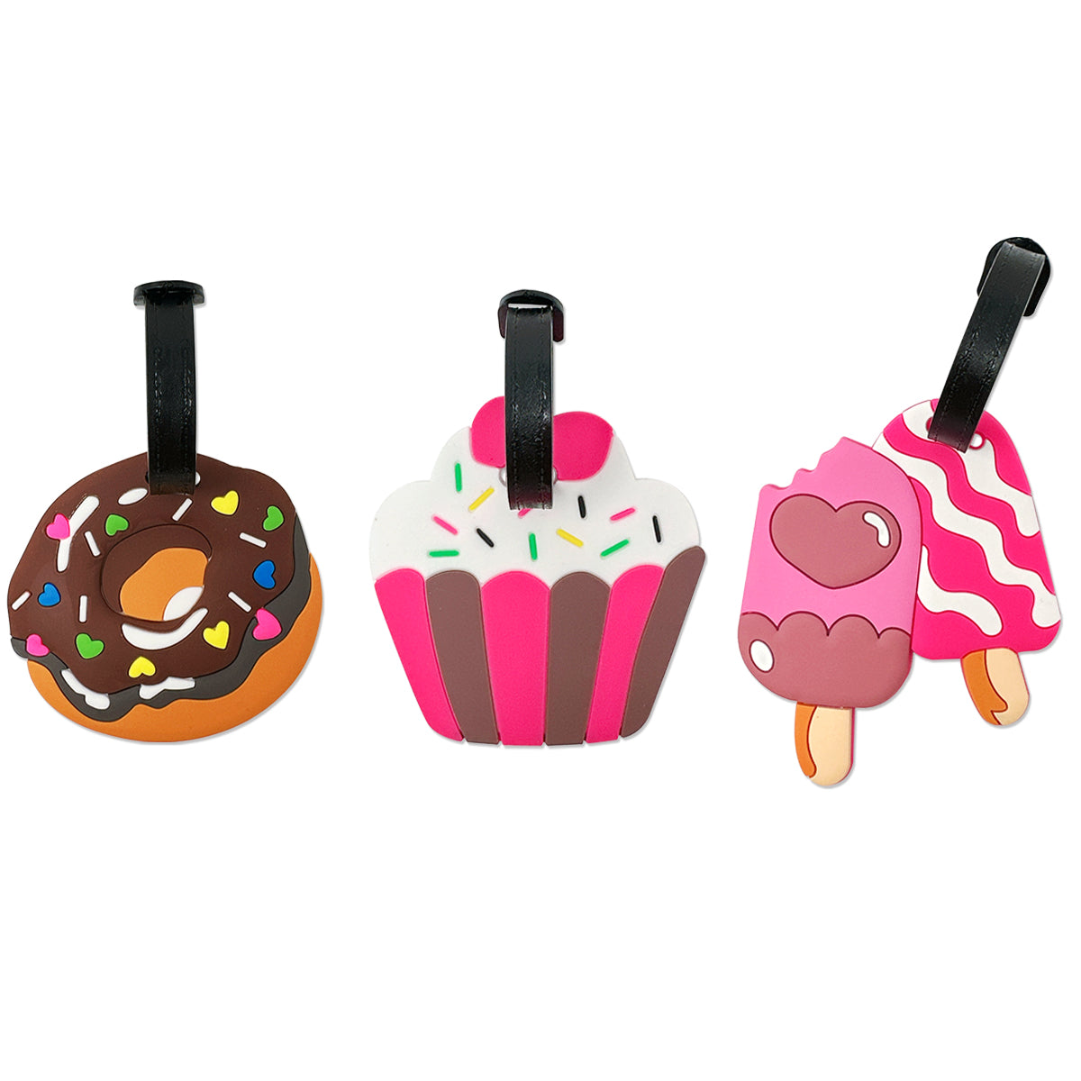 Wrapables Silicone Animal Luggage Tag with ID Card (Set of 3)