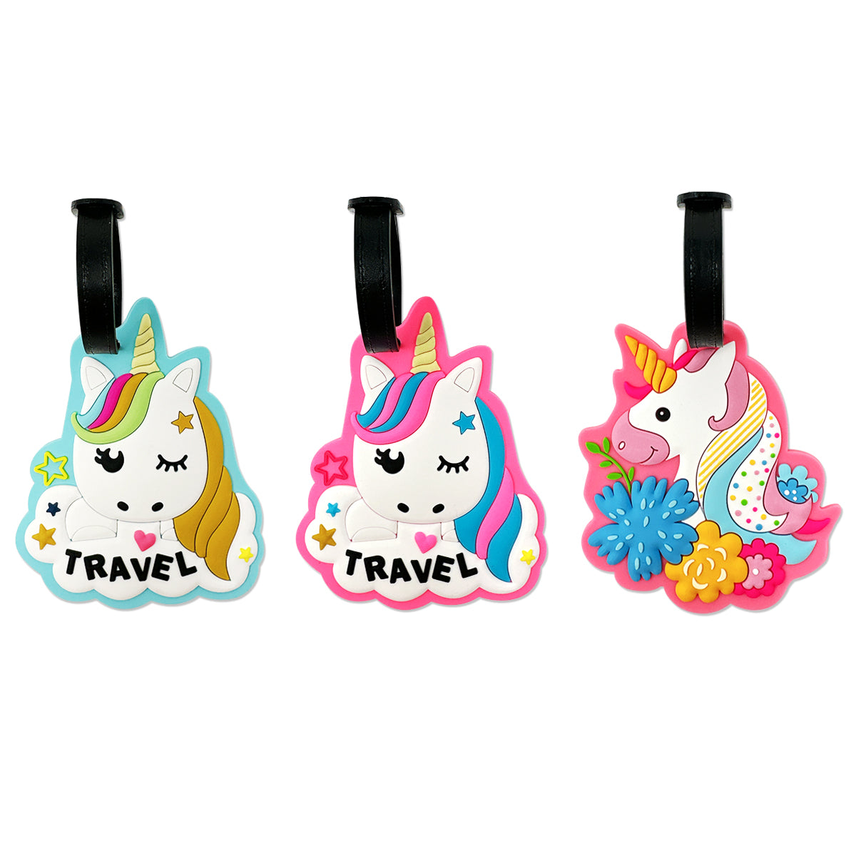 Wrapables Silicone Animal Luggage Tag with ID Card (Set of 3)
