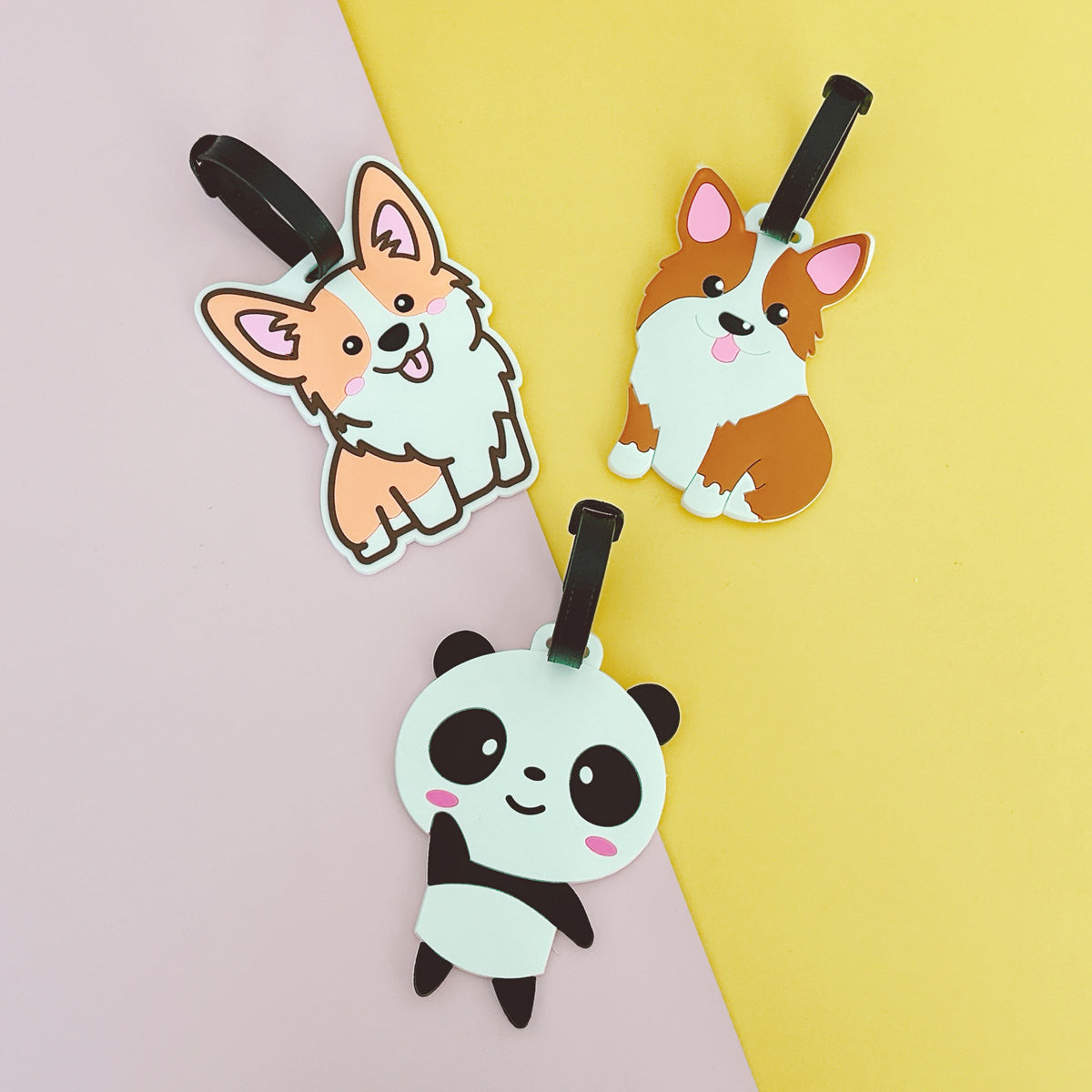 Wrapables Silicone Animal Luggage Tag with ID Card (Set of 3)