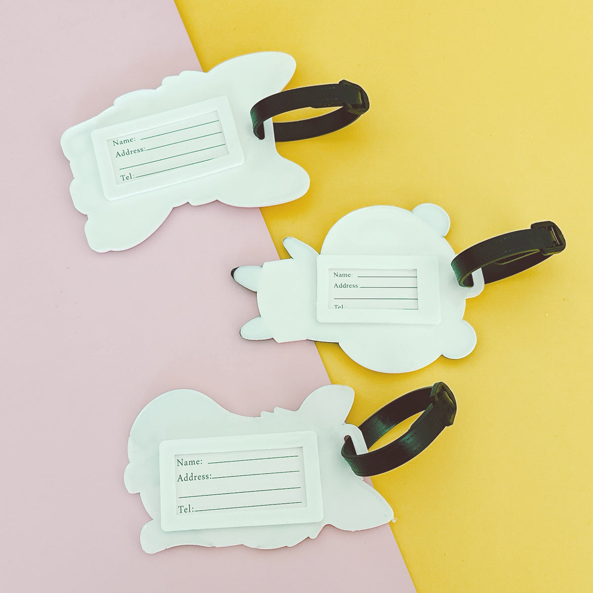 Wrapables Silicone Animal Luggage Tag with ID Card (Set of 3)