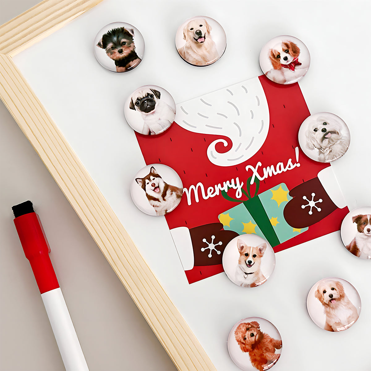 Wrapables Crystal Glass Magnets, Refrigerator Magnets for Office Whiteboards, Cabinets, Lockers (Set of 12)