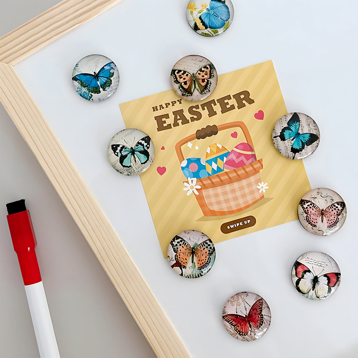 Wrapables Crystal Glass Magnets, Refrigerator Magnets for Office Whiteboards, Cabinets, Lockers (Set of 12)