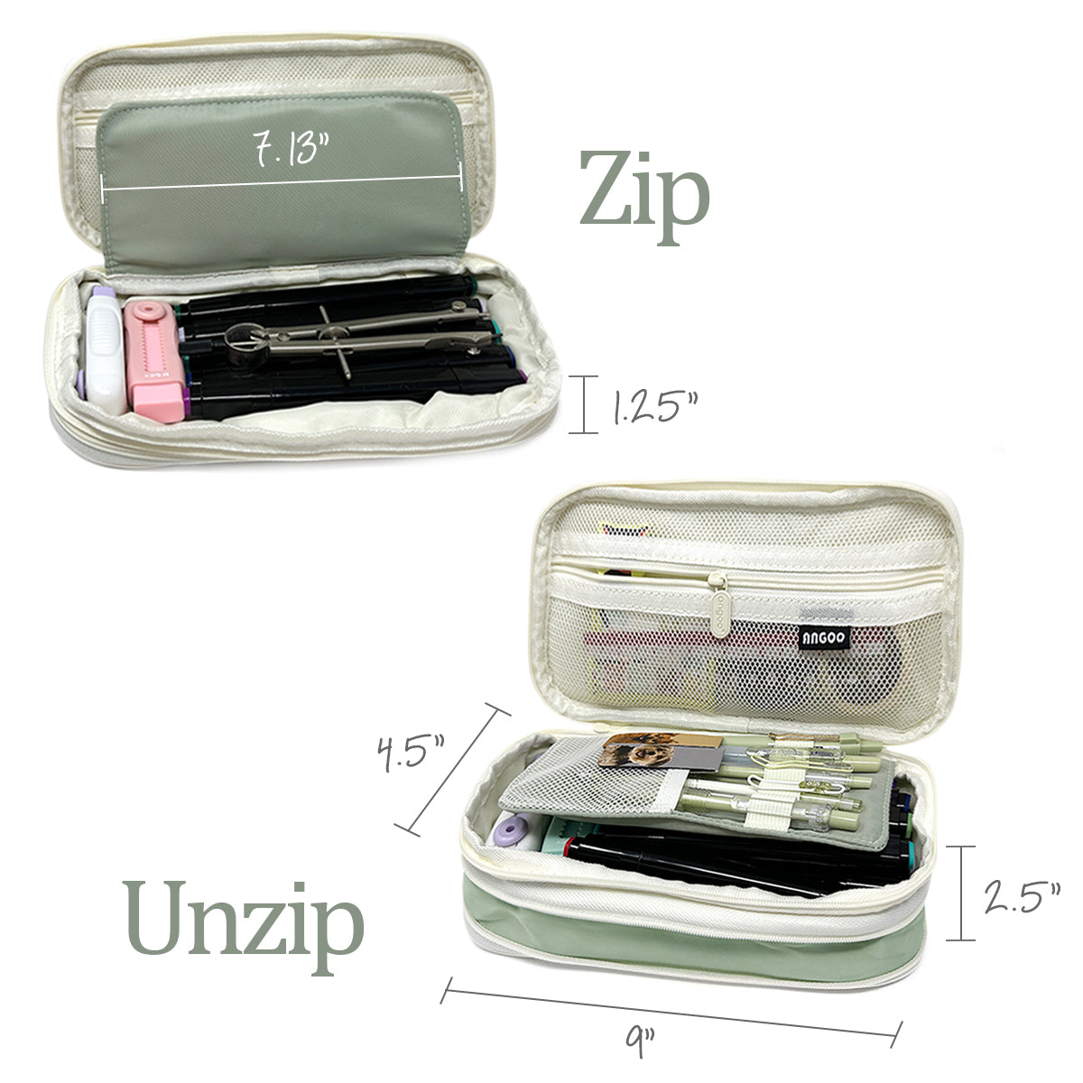 Wrapables Large Capacity Pencil Case, Expandable Pencil Pouch for Stationery Tools