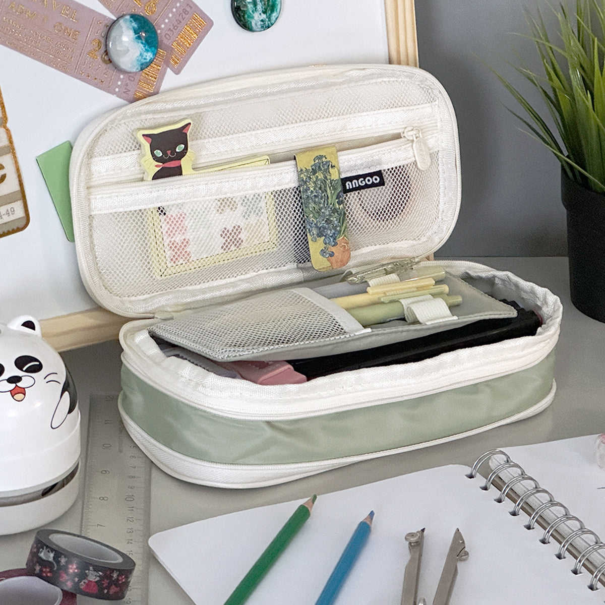 Wrapables Large Capacity Pencil Case, Expandable Pencil Pouch for Stationery Tools