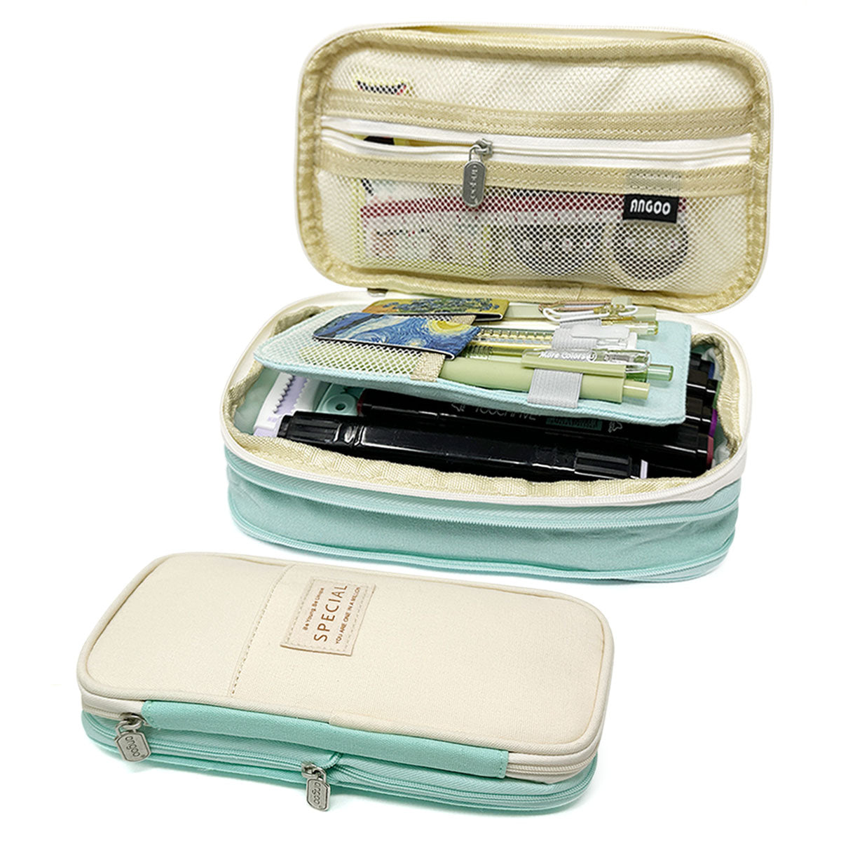Wrapables Large Capacity Pencil Case, Expandable Pencil Pouch for Stationery Tools