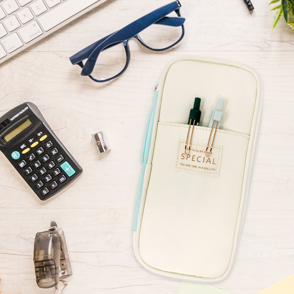 Wrapables Large Capacity Pencil Case, Expandable Pencil Pouch for Stationery Tools