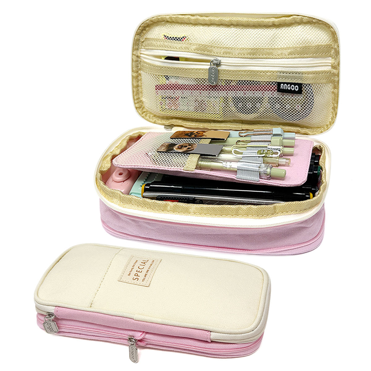 Wrapables Large Capacity Pencil Case, Expandable Pencil Pouch for Stationery Tools