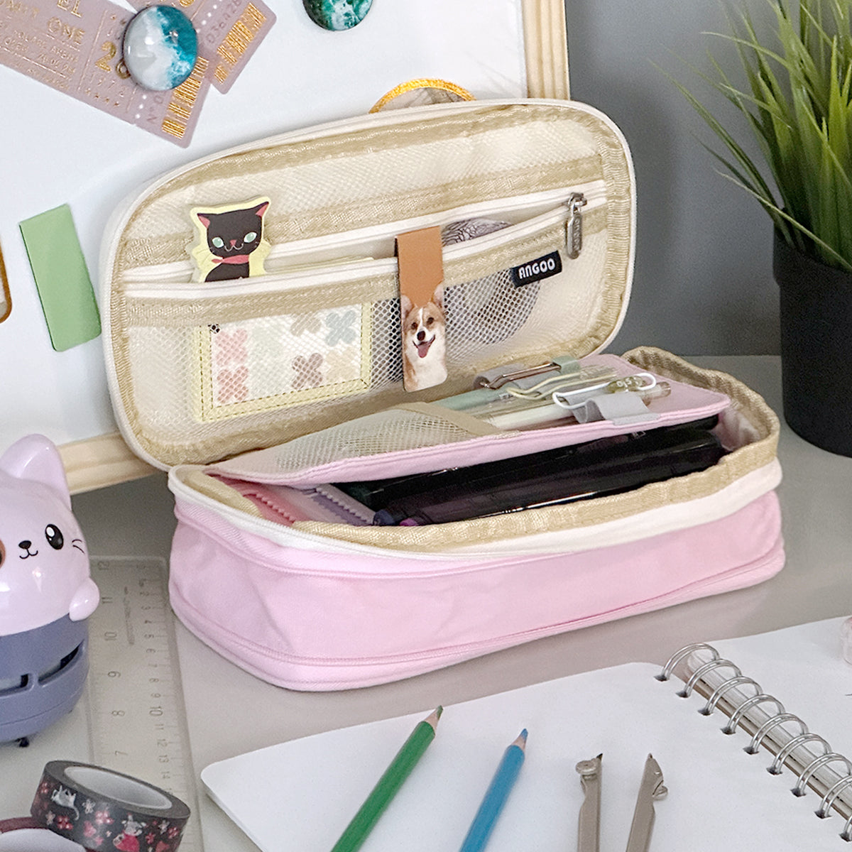 Wrapables Large Capacity Pencil Case, Expandable Pencil Pouch for Stationery Tools