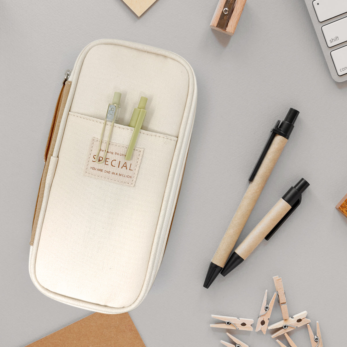 Wrapables Large Capacity Pencil Case, Expandable Pencil Pouch for Stationery Tools