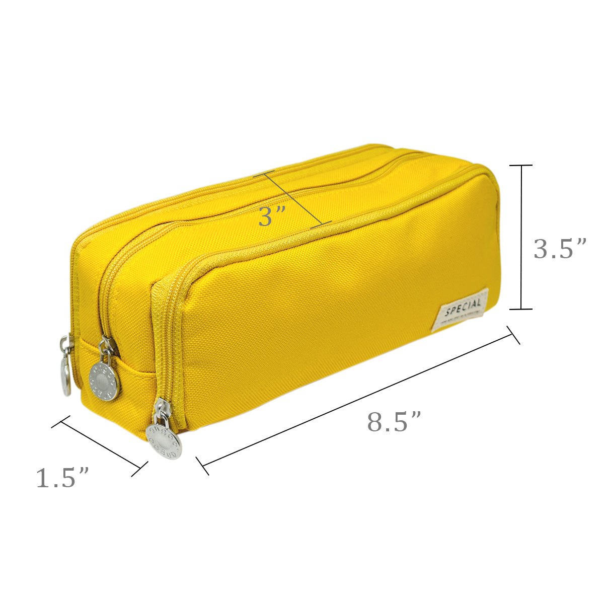 Wrapables Large Capacity Pencil Case, 3 Compartment Pencil Pouch for Stationery Pens