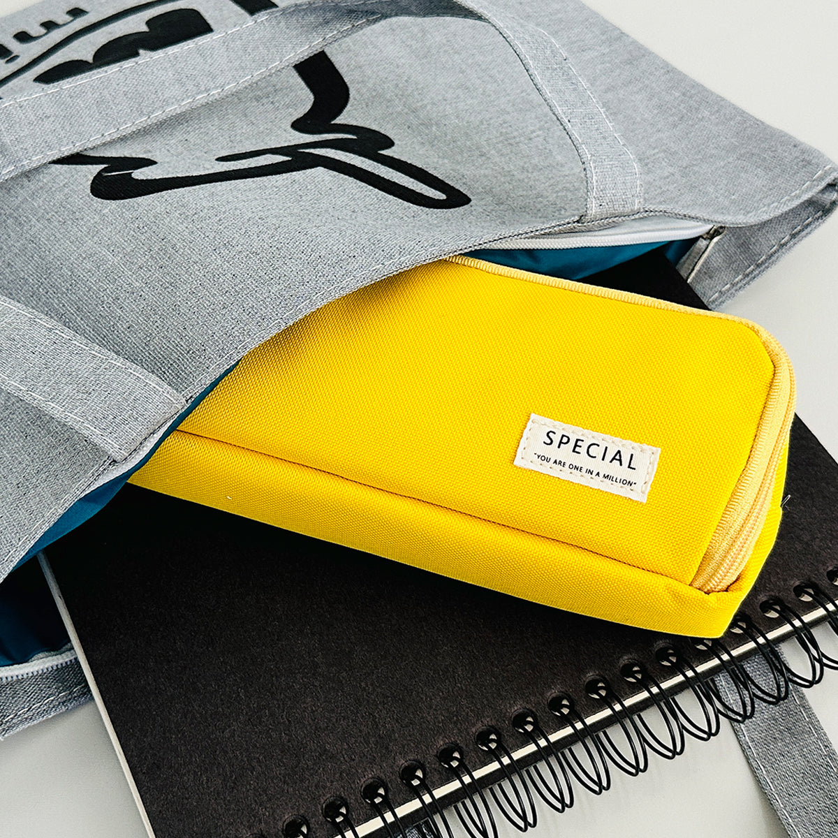 Wrapables Large Capacity Pencil Case, 3 Compartment Pencil Pouch for Stationery Pens
