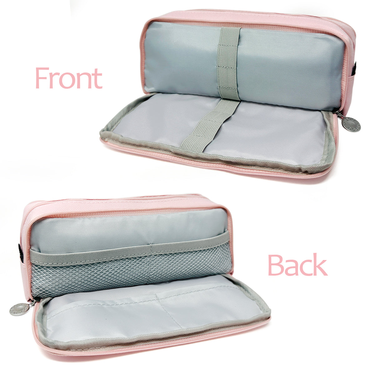 Wrapables Large Capacity Pencil Case, 3 Compartment Pencil Pouch for Stationery Pens