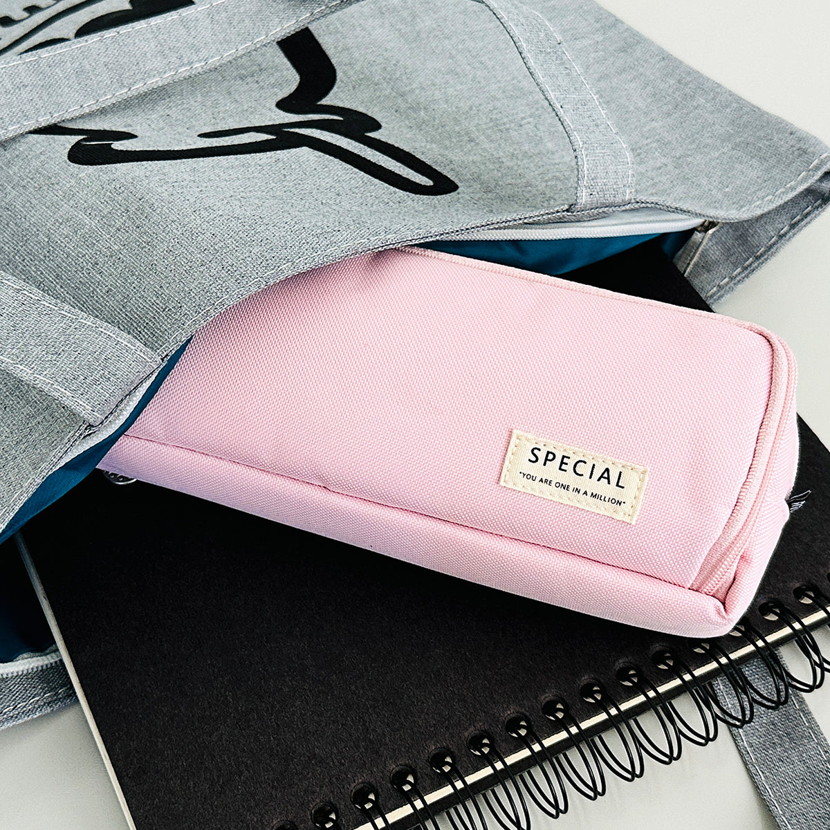Wrapables Large Capacity Pencil Case, 3 Compartment Pencil Pouch for Stationery Pens