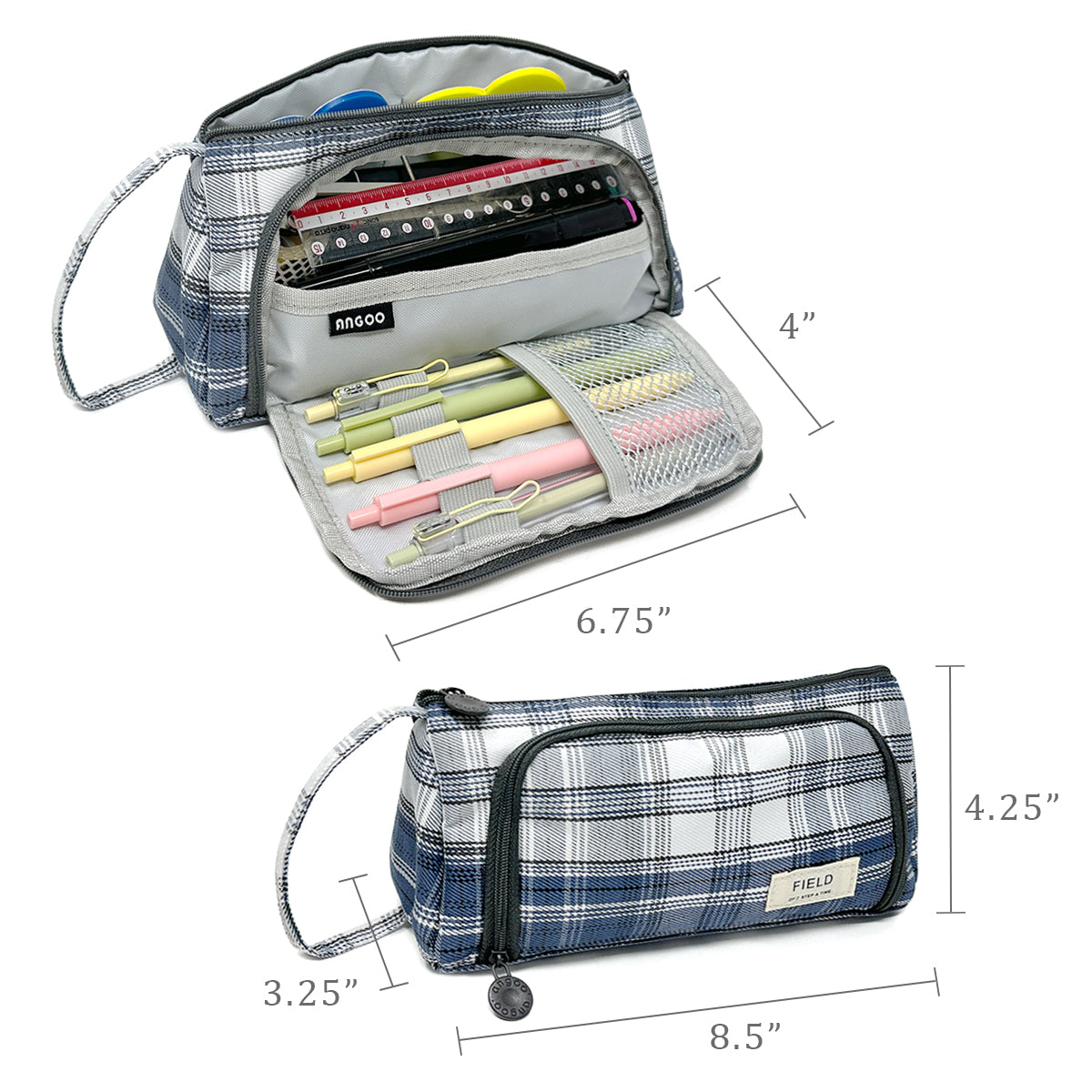 Wrapables Large Capacity Pencil Case, Portable Pencil Pouch for Stationery Office Supplies