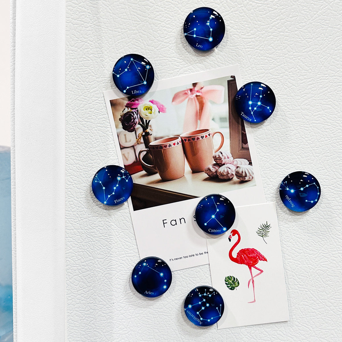 Wrapables Crystal Glass Magnets, Refrigerator Magnets for Office Whiteboards, Cabinets, Lockers (Set of 12)