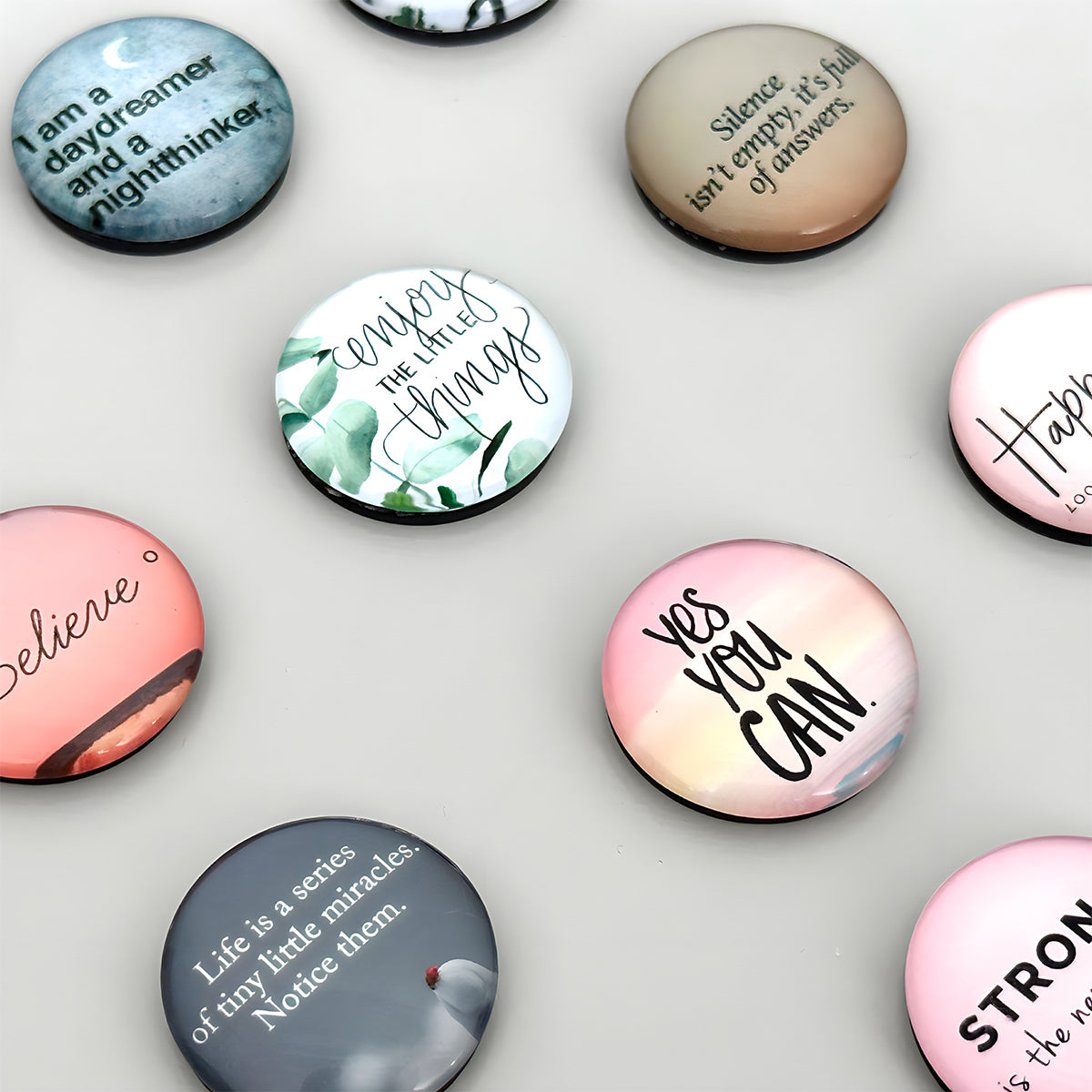 Wrapables Crystal Glass Magnets, Refrigerator Magnets for Office Whiteboards, Cabinets, Lockers (Set of 12)