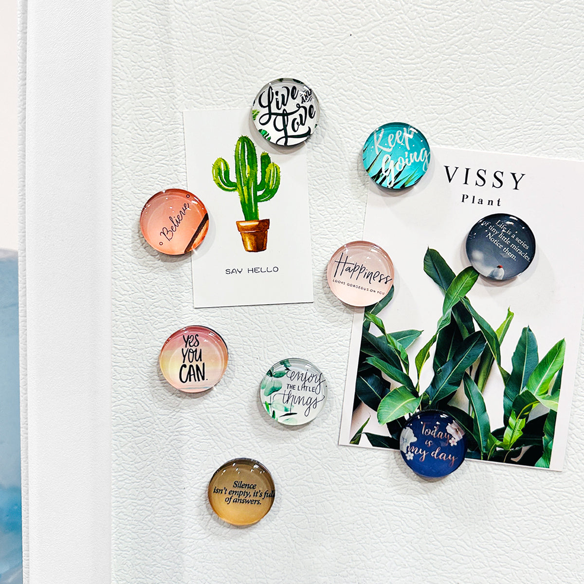 Wrapables Crystal Glass Magnets, Refrigerator Magnets for Office Whiteboards, Cabinets, Lockers (Set of 12)