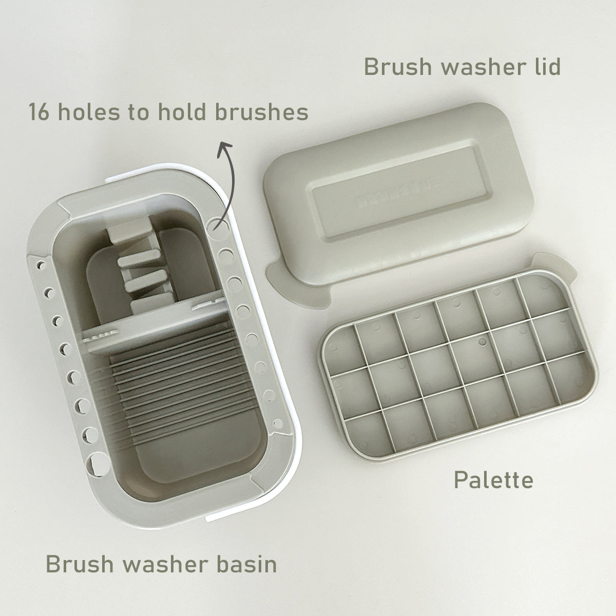 Wrapables Paint Brush Cleaner, Artist Paint Brush Holder with Palette Tray and Handle for Acrylic, Watercolor and Water-Based Paints