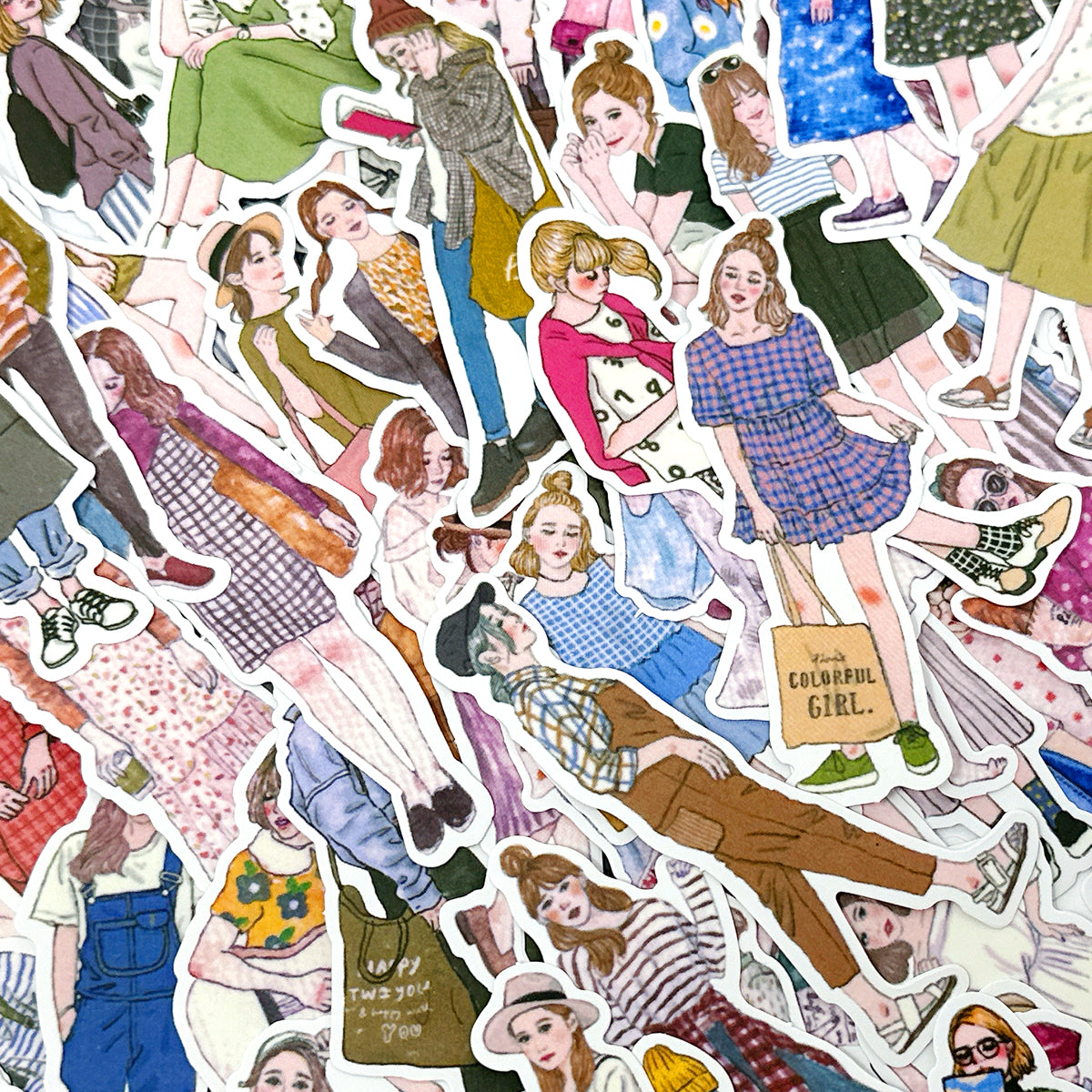 Wrapables Fashion Women People Vinyl Stickers for Scrapbooking, Journaling, Water Bottles
