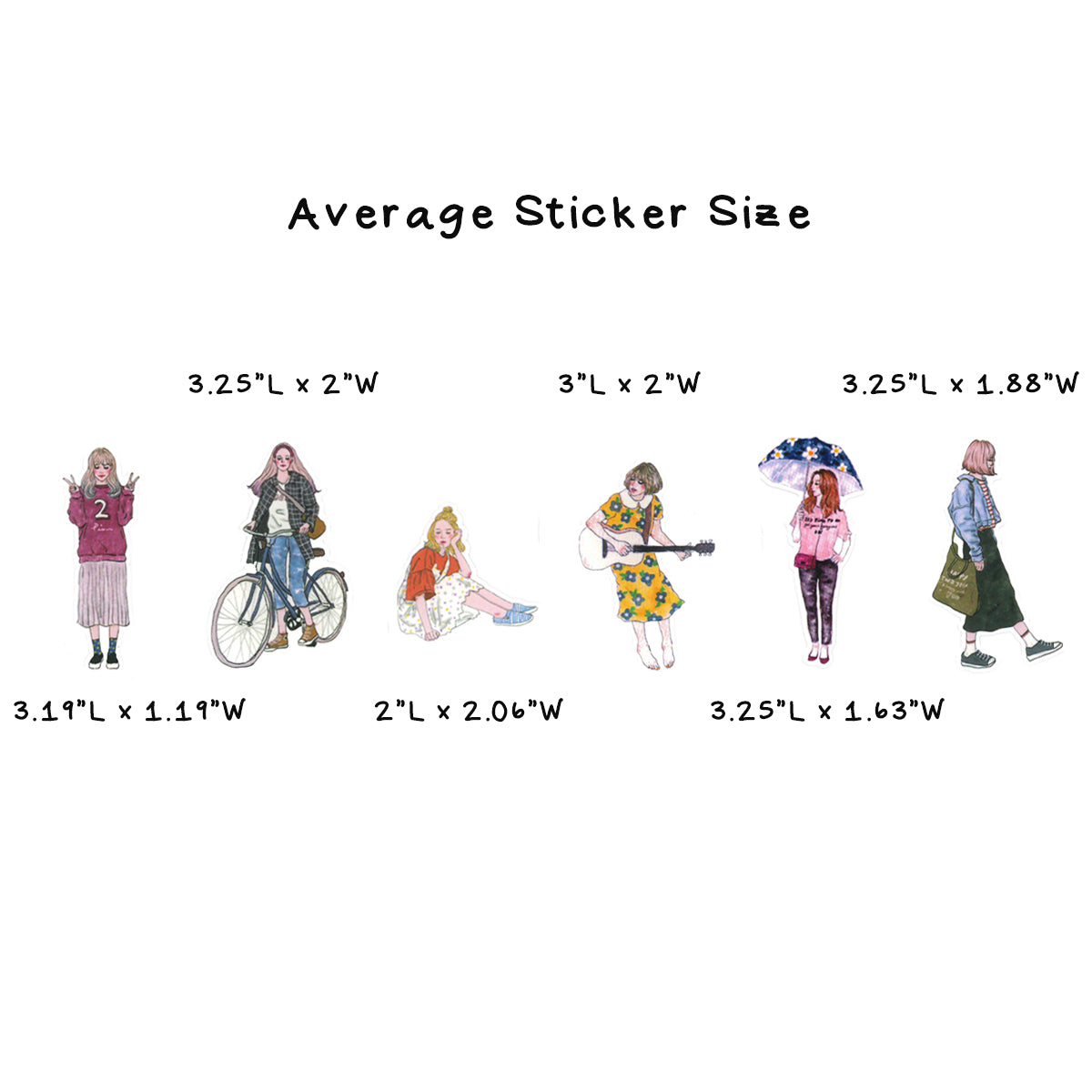 Wrapables Fashion Women People Vinyl Stickers for Scrapbooking, Journaling, Water Bottles