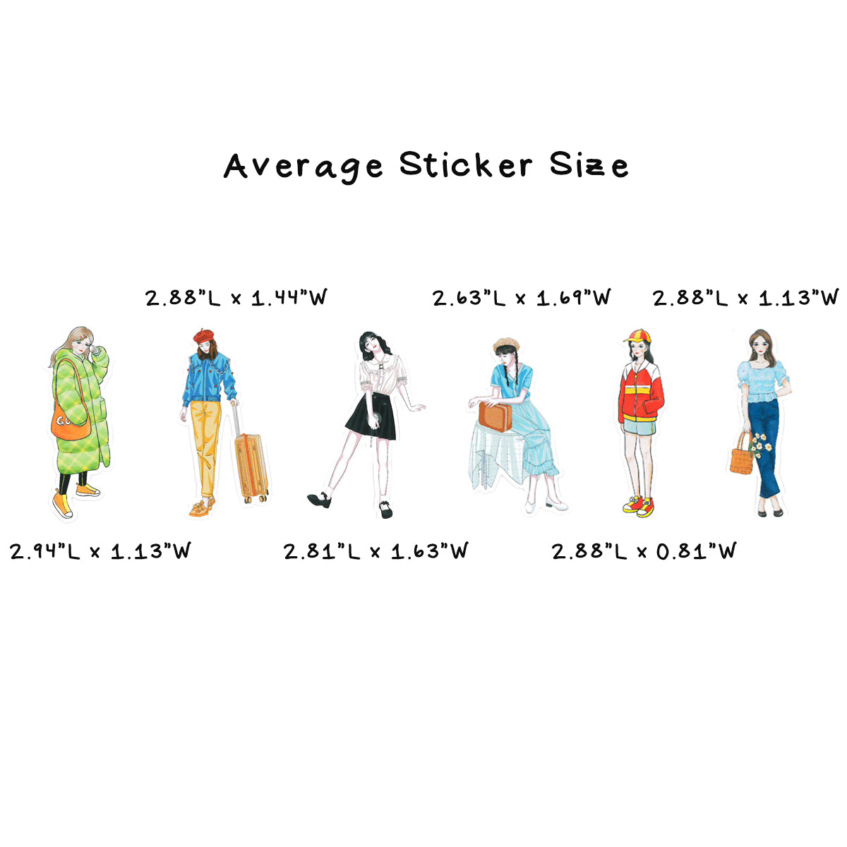 Wrapables Fashion Women People Vinyl Stickers for Scrapbooking, Journaling, Water Bottles