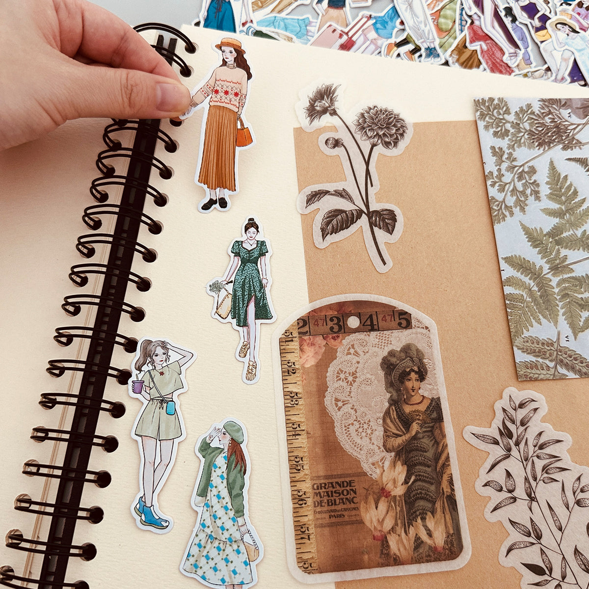 Wrapables Fashion Women People Vinyl Stickers for Scrapbooking, Journaling, Water Bottles