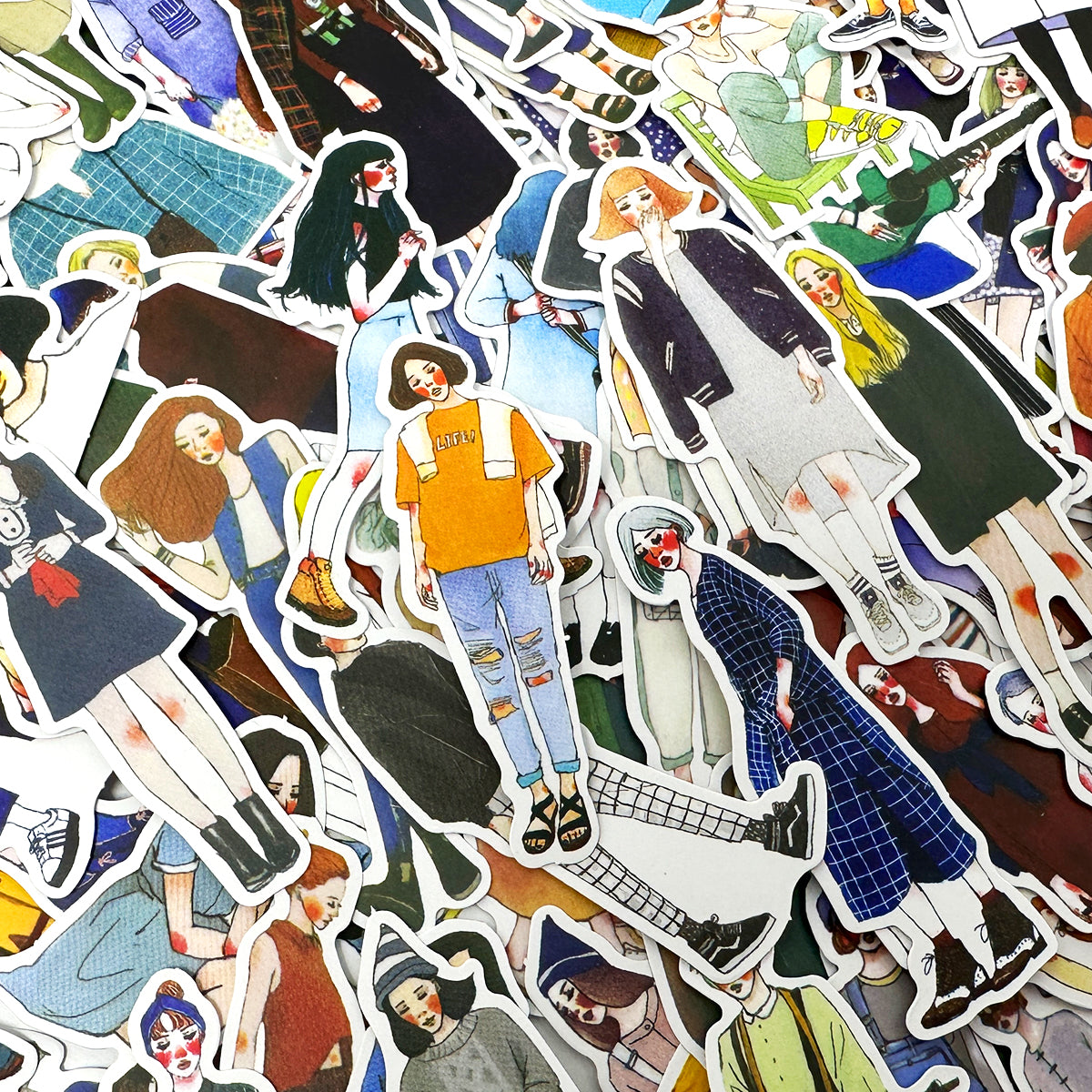 Wrapables Fashion Women People Vinyl Stickers for Scrapbooking, Journaling, Water Bottles