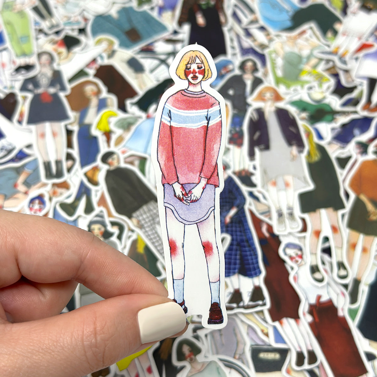 Wrapables Fashion Women People Vinyl Stickers for Scrapbooking, Journaling, Water Bottles