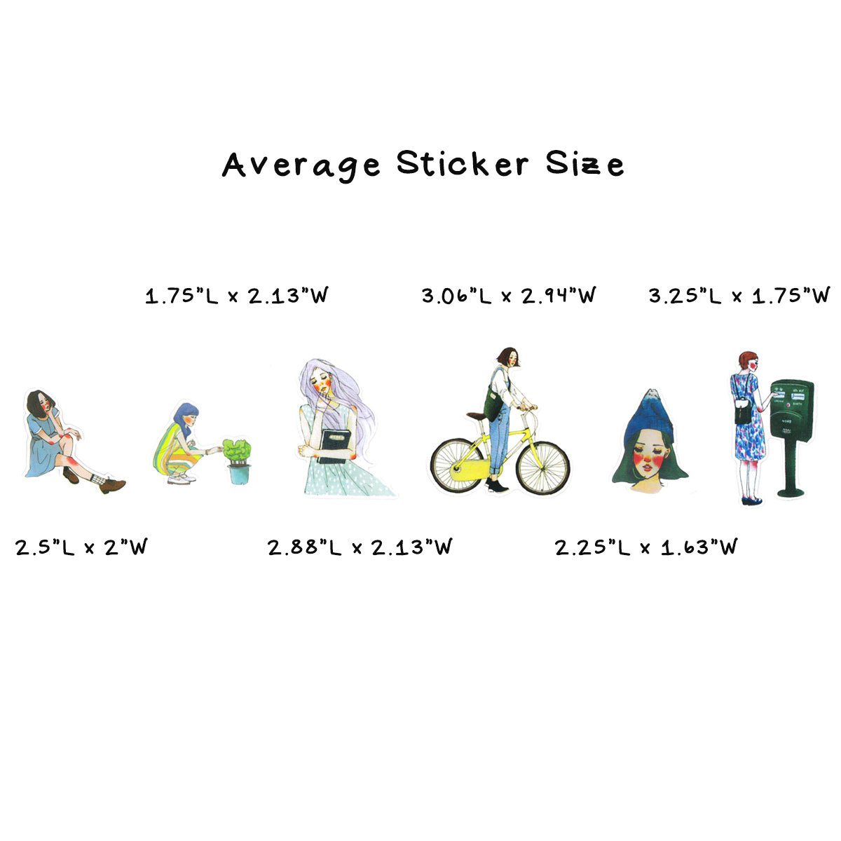 Wrapables Fashion Women People Vinyl Stickers for Scrapbooking, Journaling, Water Bottles