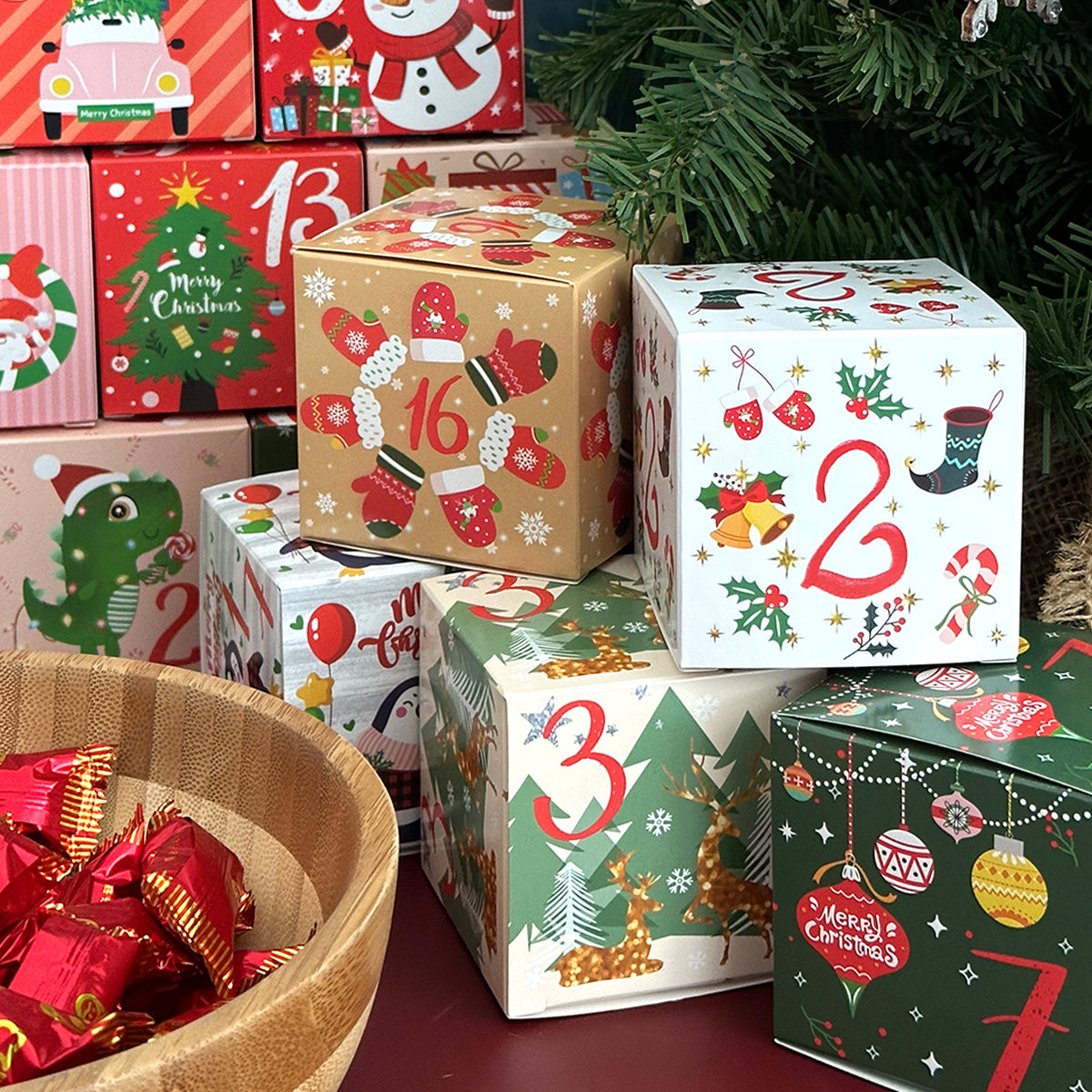 Wrapables Christmas Advent Calendar Countdown Gift Boxes