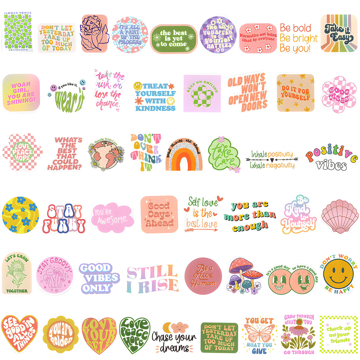 Wrapables Waterproof Vinyl Stickers for Water Bottles, Laptop, Phones, Skateboards, Decals for Teens