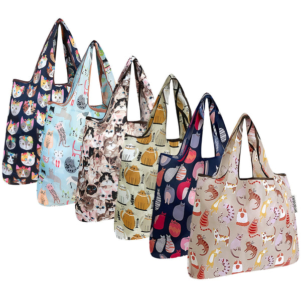 Wrapables Small Nylon Reusable Shopping Bags, Foldable Shopping Tote B