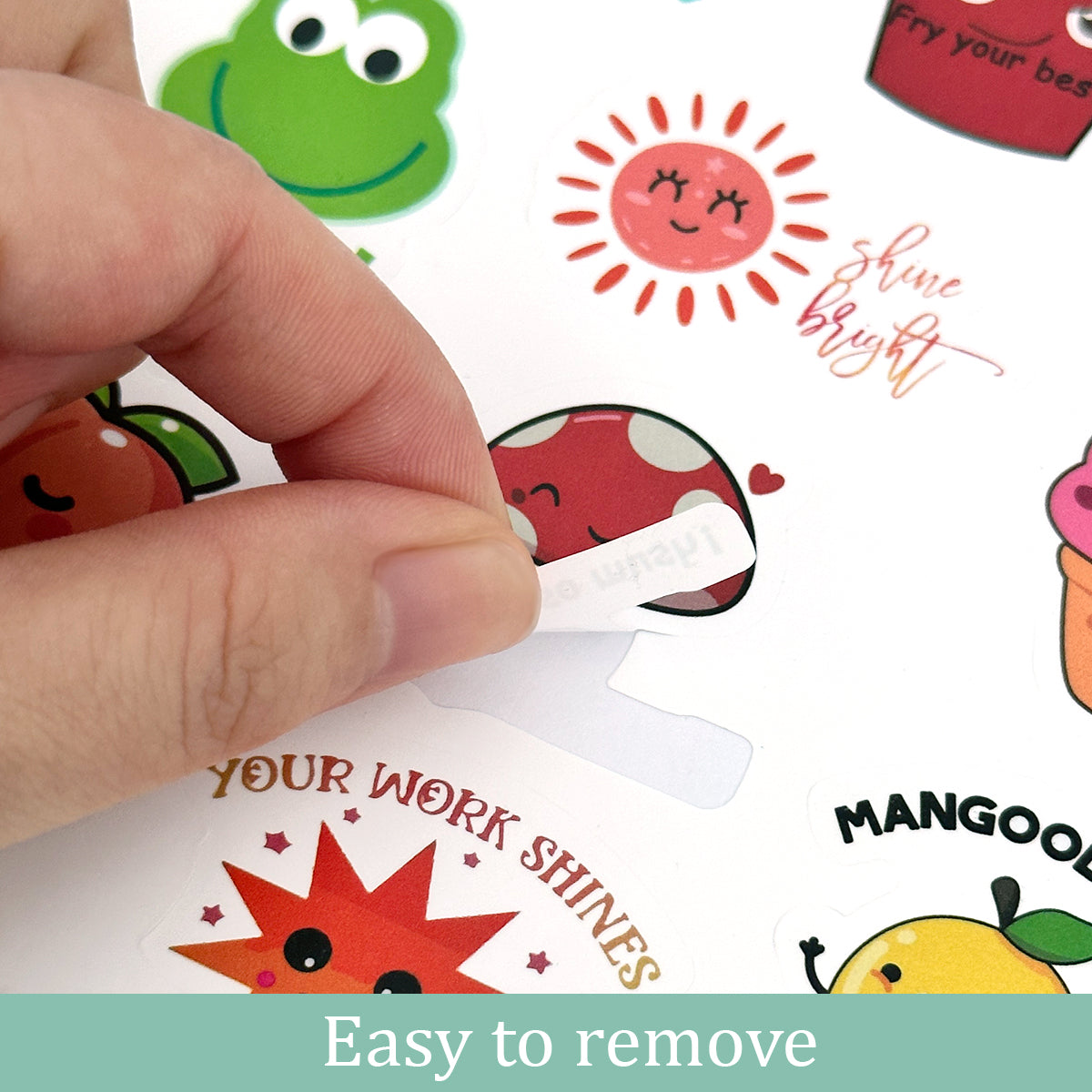 Wrapables Motivational Reward Vinyl Stickers for Teachers, Students, Classrooms 8 sheets (160pcs), Food & Animals
