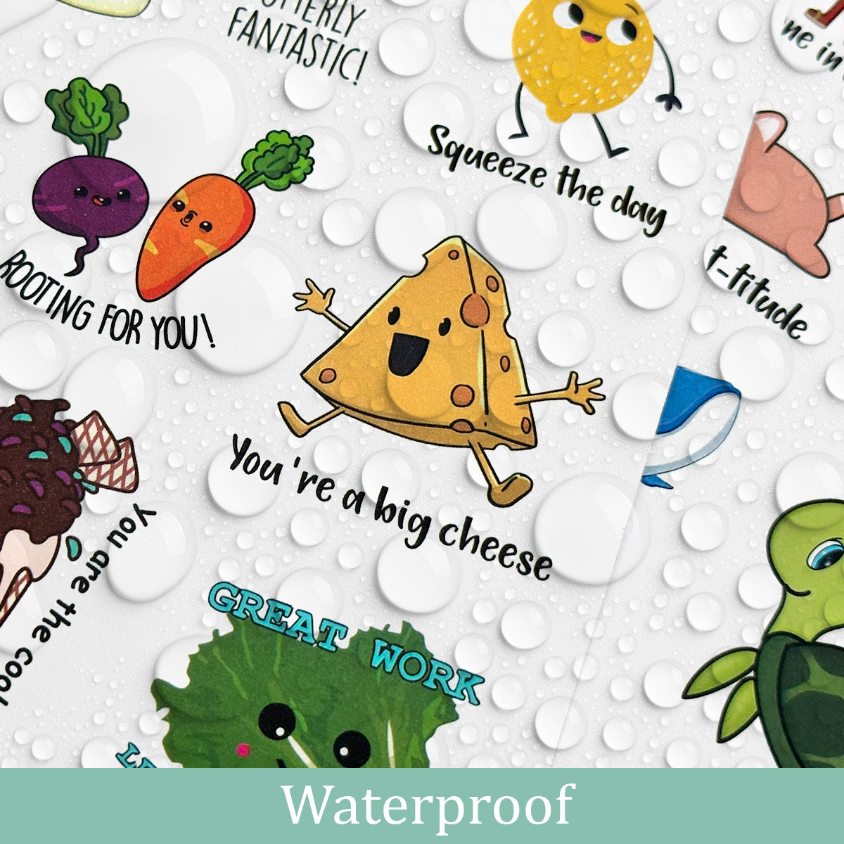 Wrapables Motivational Reward Vinyl Stickers for Teachers, Students, Classrooms 8 sheets (160pcs), Food & Animals