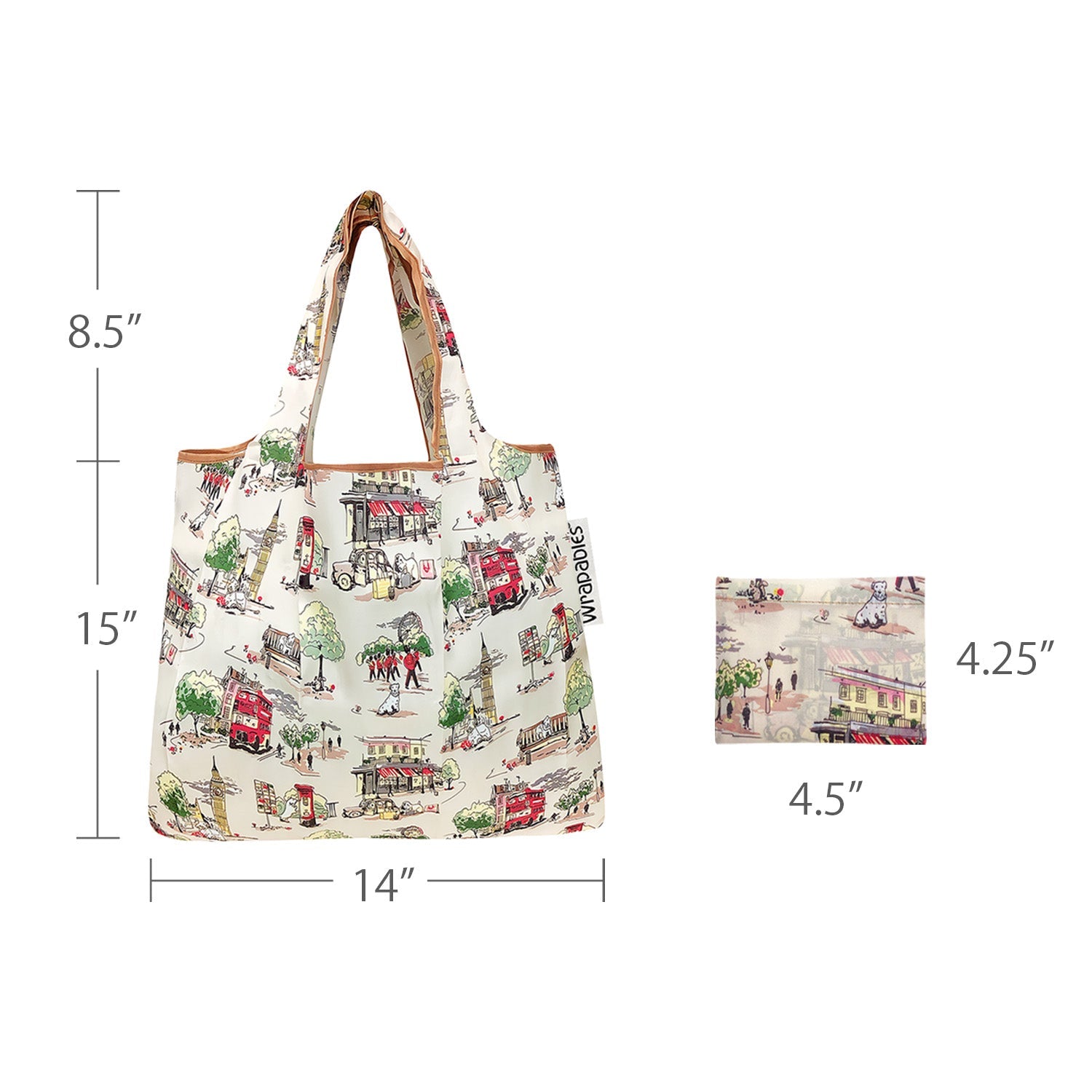 Wrapables Foldable Tote Nylon Reusable Grocery Bag (Set of 2)