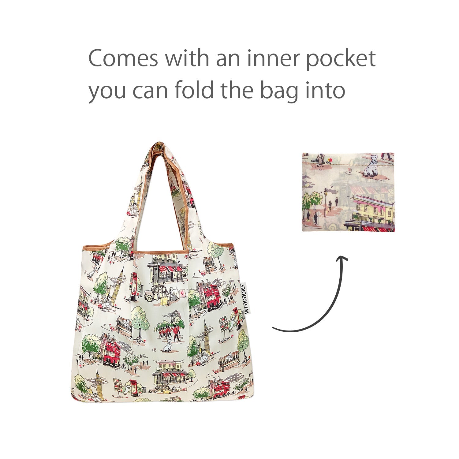 Wrapables Foldable Tote Nylon Reusable Grocery Bag (Set of 2)