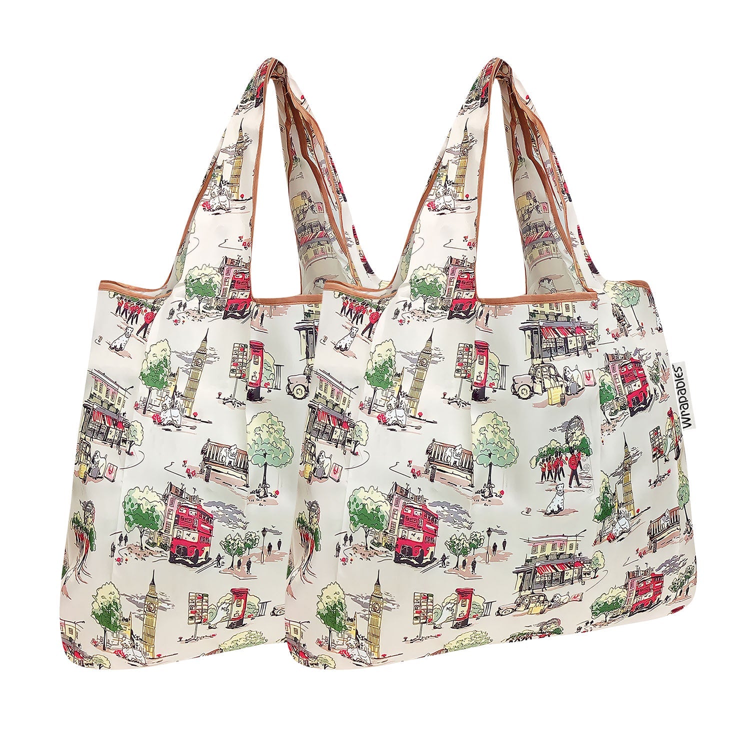 Wrapables Foldable Tote Nylon Reusable Grocery Bag (Set of 2)