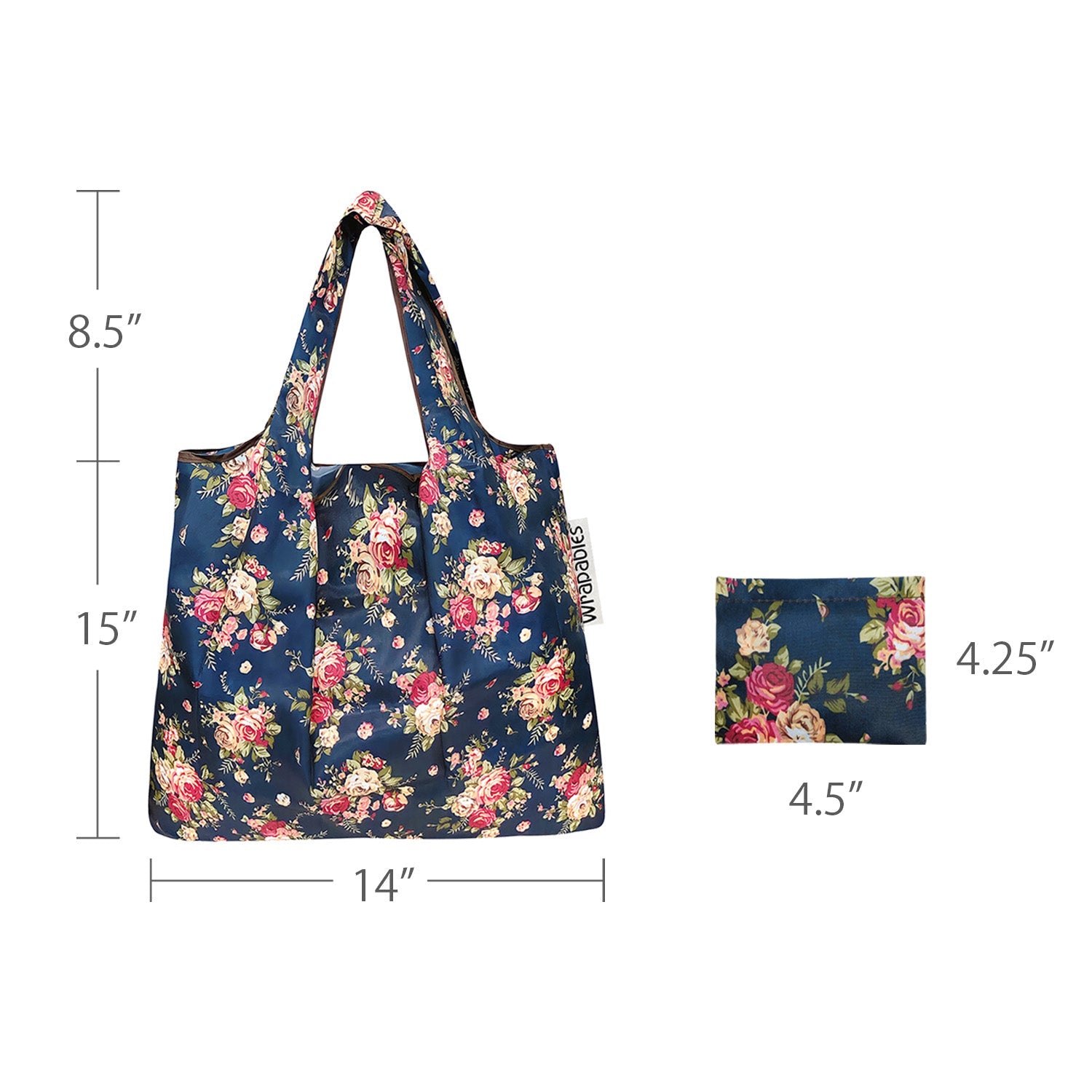 Wrapables Foldable Tote Nylon Reusable Grocery Bag (Set of 2)